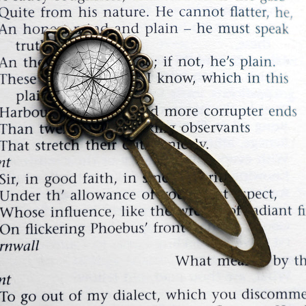 Halloween Spider Web Bronze Bookmark