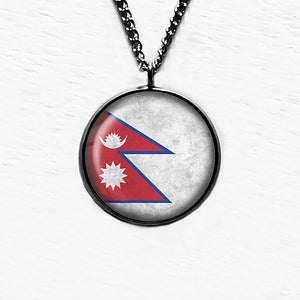 Nepal Nepalese Flag Pendant & Necklace
