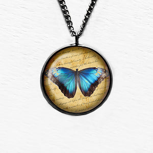Blue Butterfly Pendant & Necklace