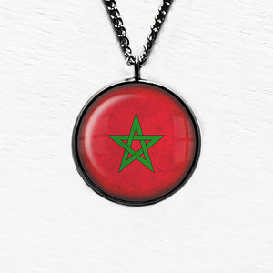 Morocco Moroccan Flag Pendant & Necklace