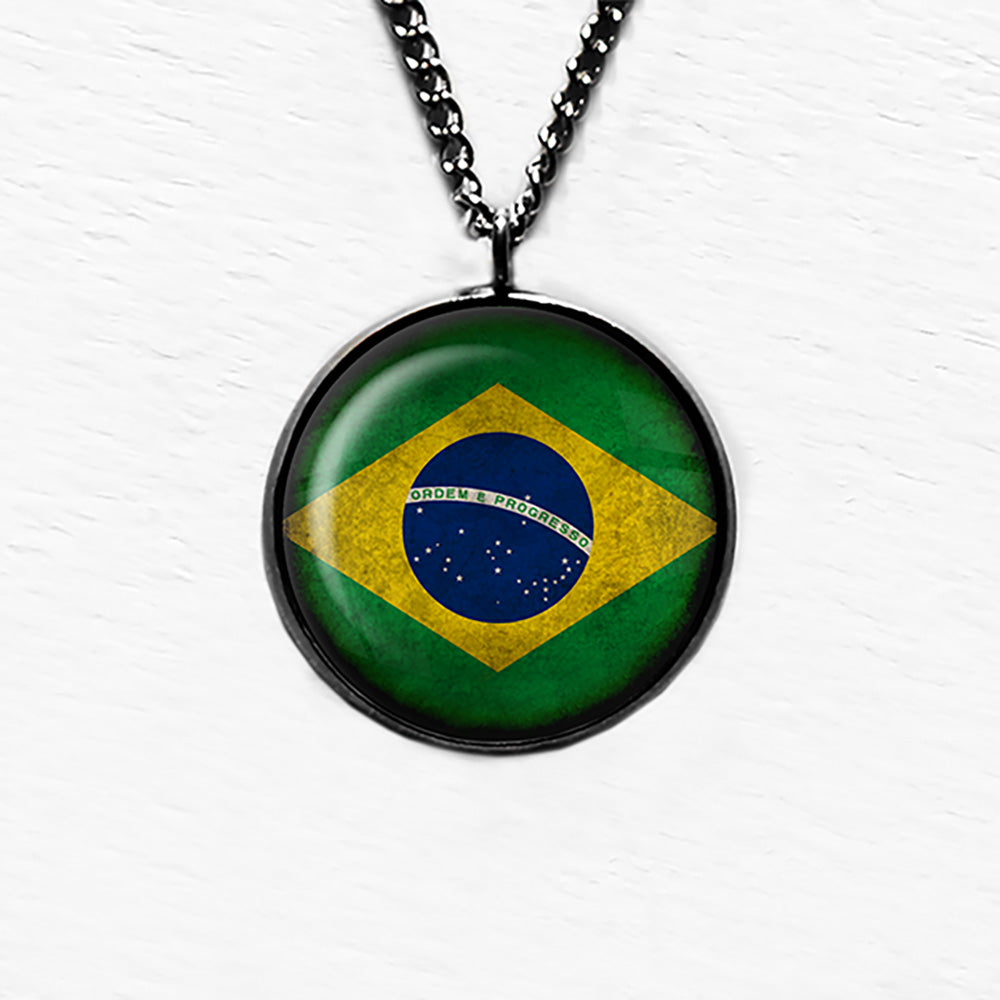 Brazil Brazilian Flag Pendant & Necklace
