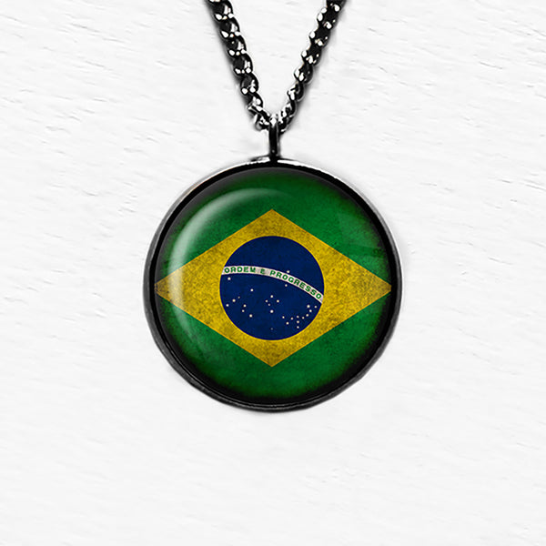 Brazil Brazilian Flag Pendant & Necklace