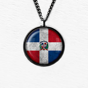 The Dominican Republic Dominican Flag Pendant & Necklace