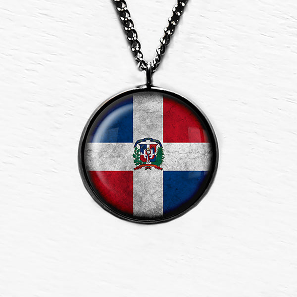 The Dominican Republic Dominican Flag Pendant & Necklace