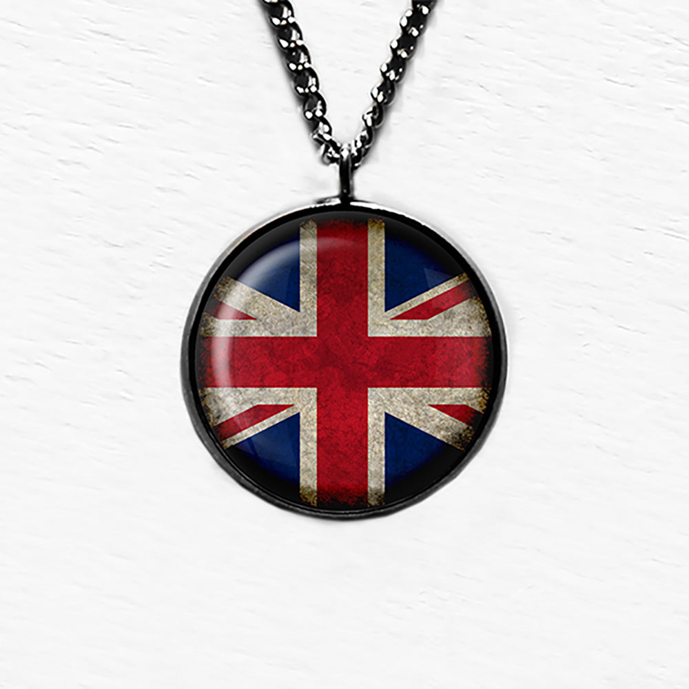 United Kingdom UK Commonwealth Union Jack Flag Pendant & Necklace