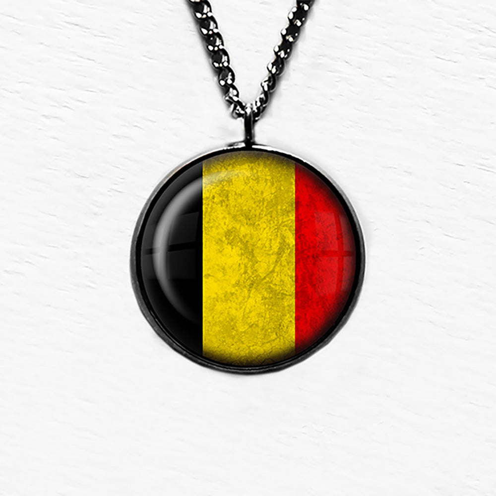 Belgium Belgian Flag Pendant & Necklace
