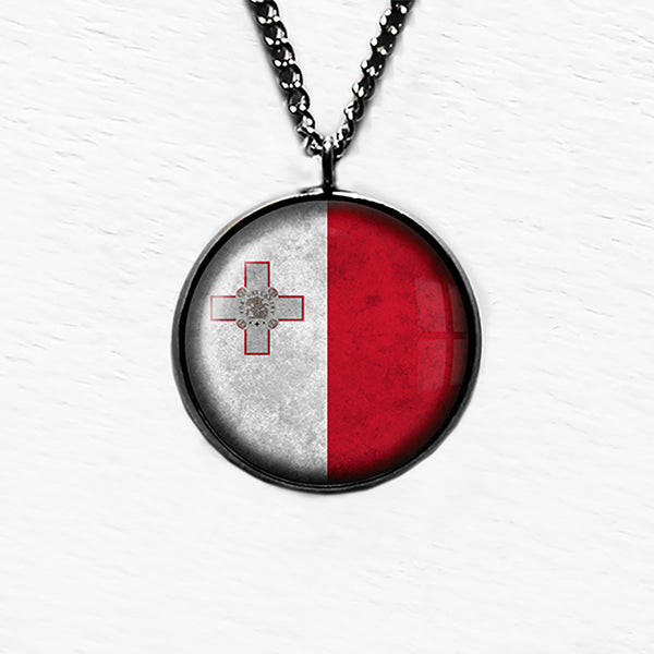 Malta Maltese Flag Pendant & Necklace