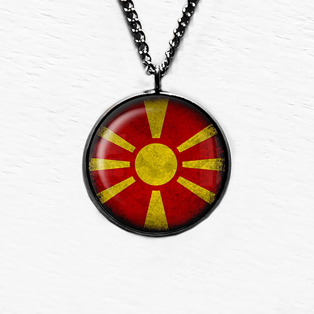 Macedonia Macedonian Flag Pendant & Necklace