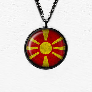 Macedonia Macedonian Flag Pendant & Necklace