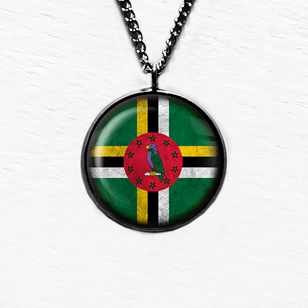 Dominica Dominican Dominiquais Flag Pendant & Necklace