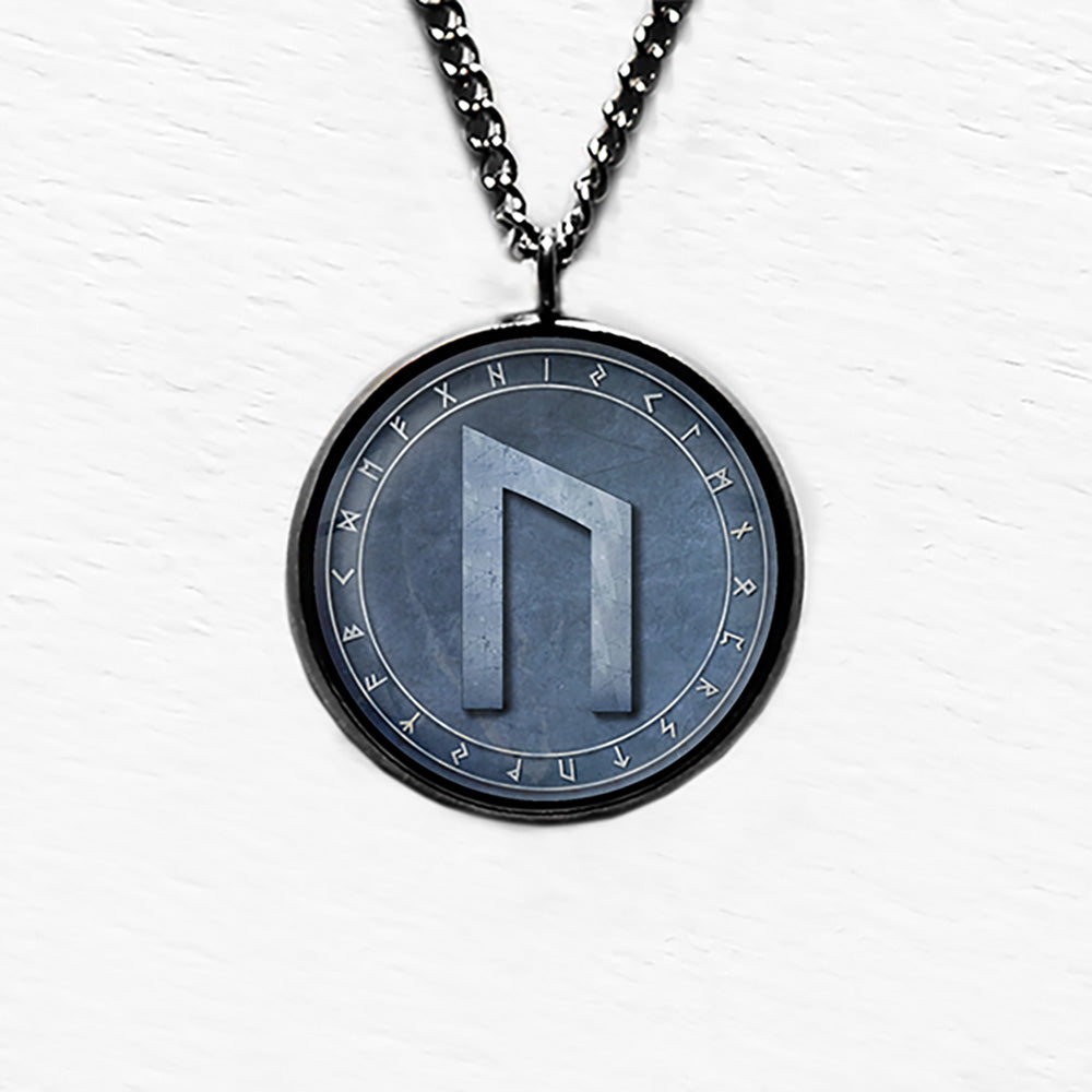 Viking Runes Elder Futhark Rune Circle U Uruz Power Pendant & Necklace