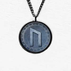 Viking Runes Elder Futhark Rune Circle U Uruz Power Pendant & Necklace