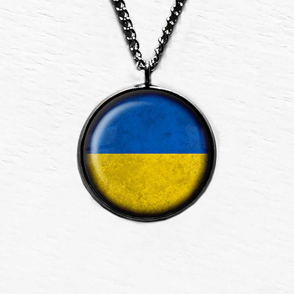 Ukraine Ukranian Flag Pendant & Necklace