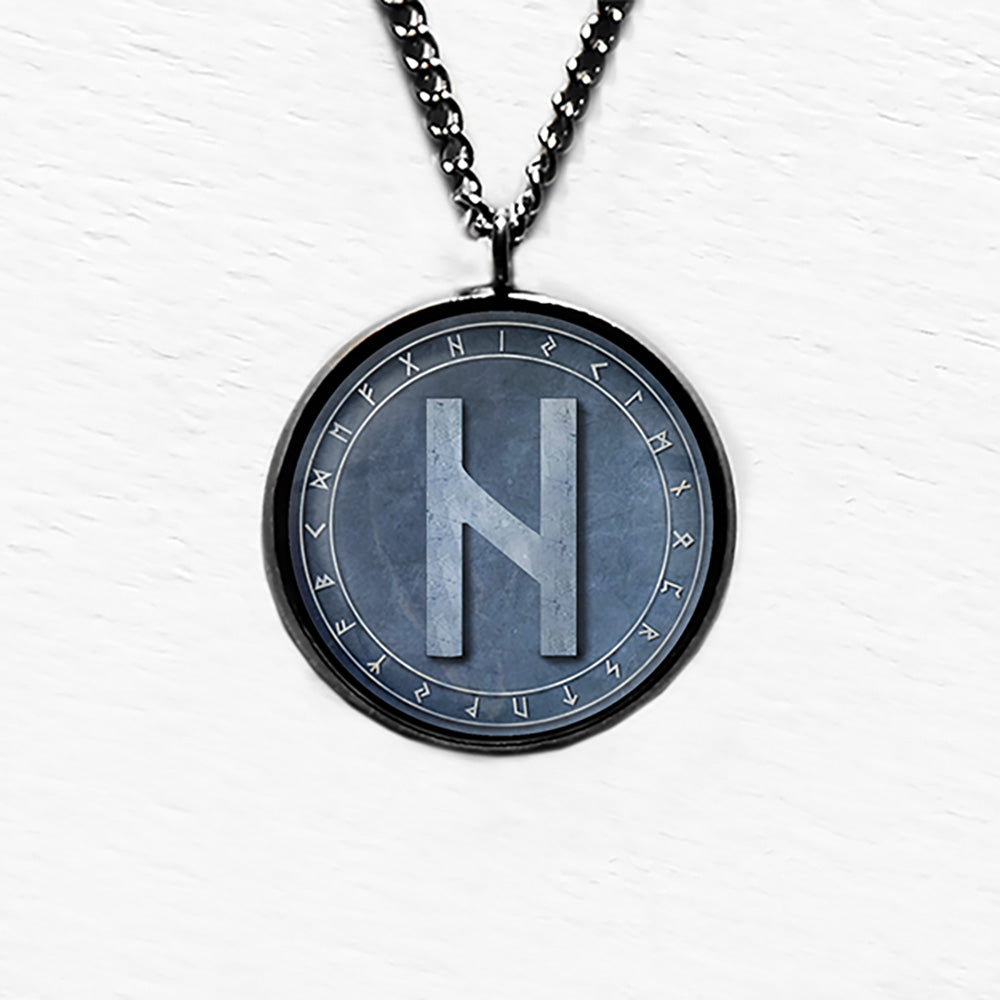 Viking Runes Elder Futhark Rune Circle H Hagalaz Air Pendant & Necklace