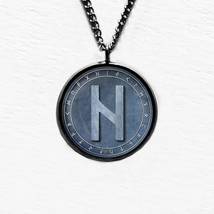 Viking Runes Elder Futhark Rune Circle H Hagalaz Air Pendant & Necklace