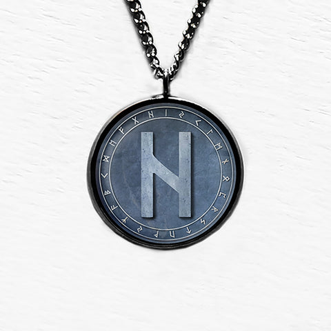 Viking Runes Elder Futhark Rune Circle H Hagalaz Air Pendant & Necklace