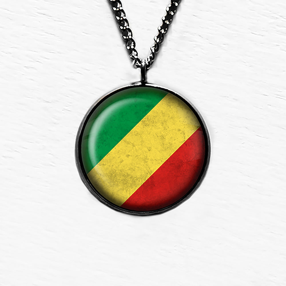 African Nation Congo Flag Pendant & Necklace