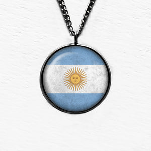 Argentina Argentinian Flag Pendant & Necklace
