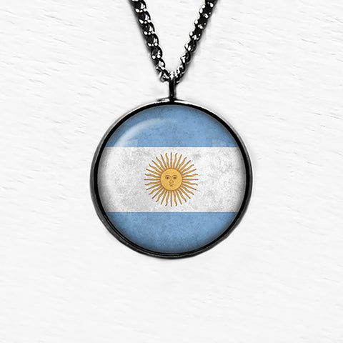 Argentina Argentinian Flag Pendant & Necklace