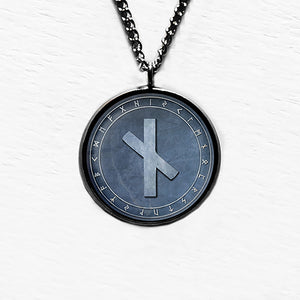 Viking Runes Elder Futhark Rune Circle N Nauthiz Neccesity Pendant & Necklace