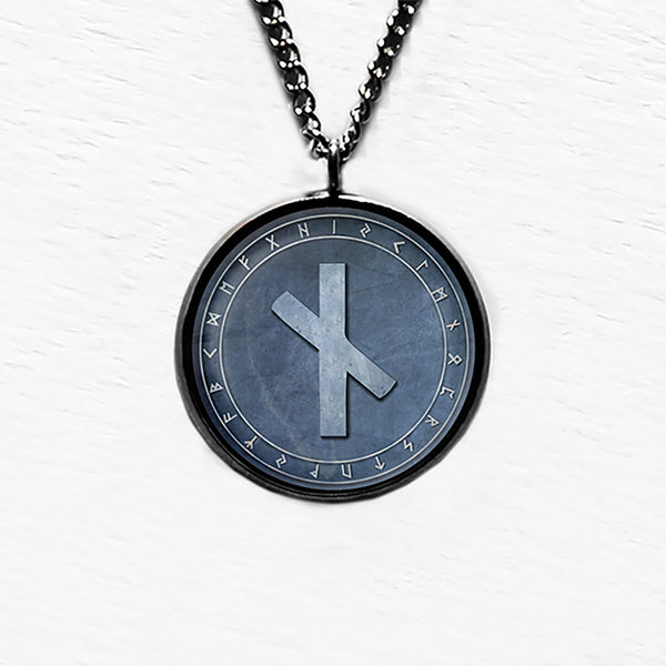 Viking Runes Elder Futhark Rune Circle N Nauthiz Neccesity Pendant & Necklace