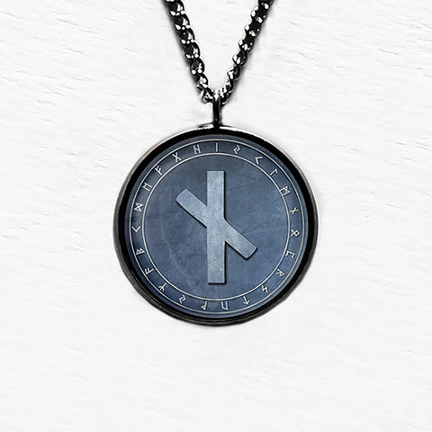 Viking Runes Elder Futhark Rune Circle N Nauthiz Neccesity Pendant & Necklace