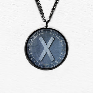 Viking Runes Elder Futhark Rune Circle G Gebo Gift Pendant & Necklace