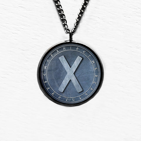Viking Runes Elder Futhark Rune Circle G Gebo Gift Pendant & Necklace