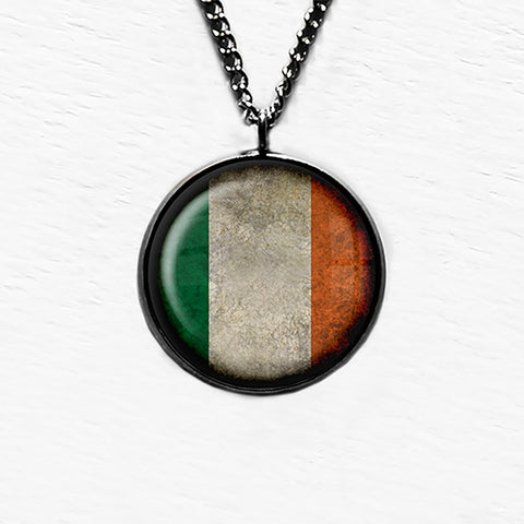 Irish Ireland Flag Pendant & Necklace