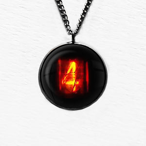 Dieselpunk Steampunk Cyberpunk Nixie Tube Print Number 4 Four Pendant & Necklace