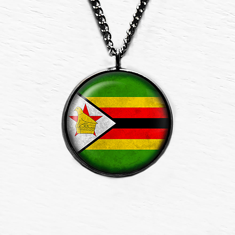 Zimbabwe Zimbabwean Flag Pendant & Necklace
