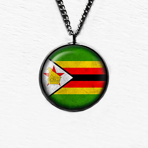 Zimbabwe Zimbabwean Flag Pendant & Necklace