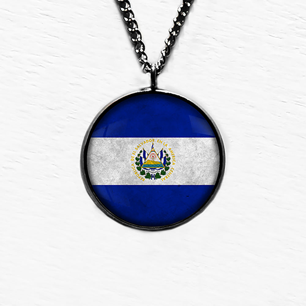 El Salvador Salvadoran Flag Pendant & Necklace