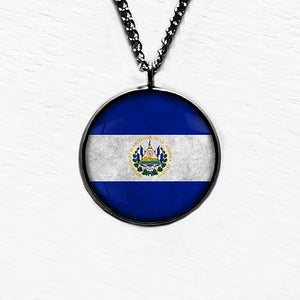 El Salvador Salvadoran Flag Pendant & Necklace