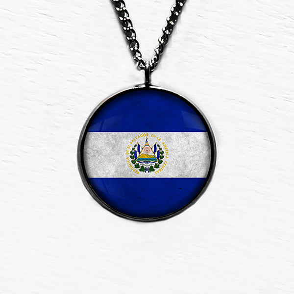 El Salvador Salvadoran Flag Pendant & Necklace