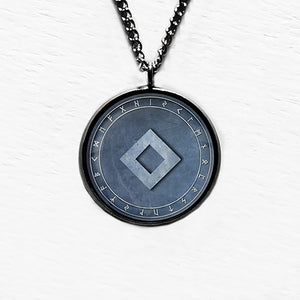 Viking Runes Elder Futhark Rune Circle NG Inguz Fertility Pendant & Necklace
