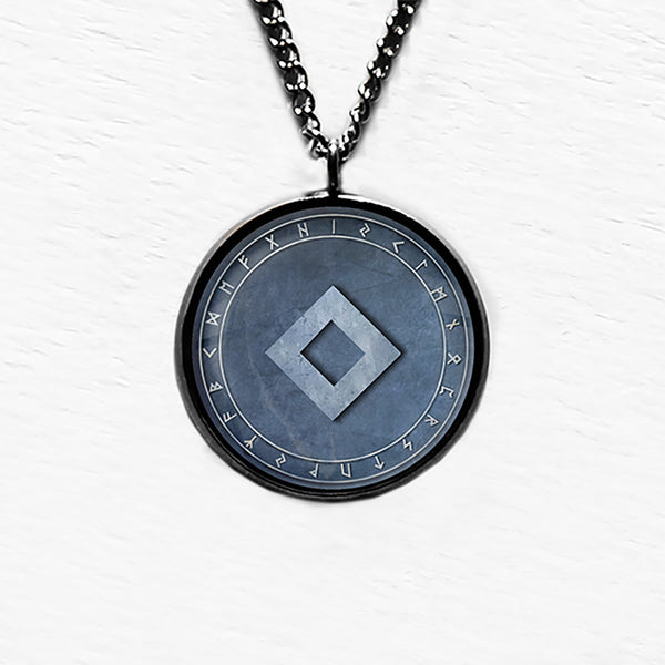 Viking Runes Elder Futhark Rune Circle NG Inguz Fertility Pendant & Necklace