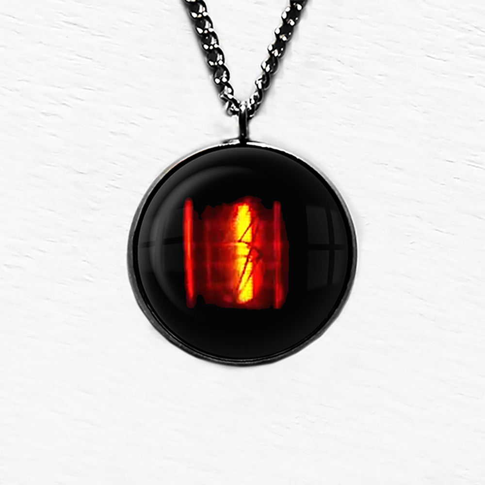Dieselpunk Steampunk Cyberpunk Nixie Tube Print Number 1 One Pendant & Necklace