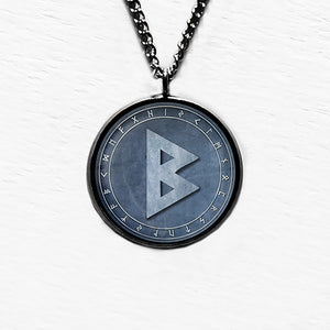 Viking Runes Elder Futhark Rune Circle B Berkana Birth Pendant & Necklace
