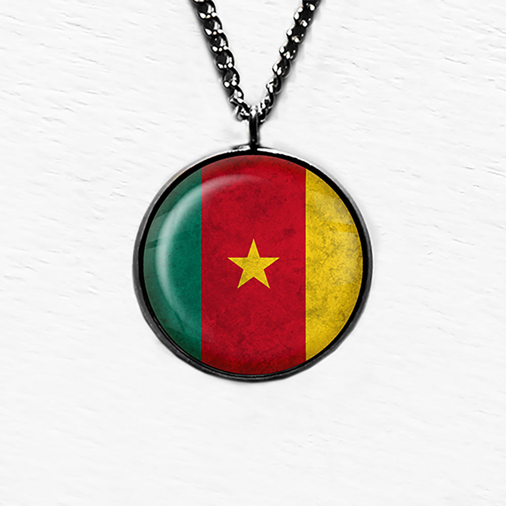 African Nation Cameroon Flag Pendant & Necklace