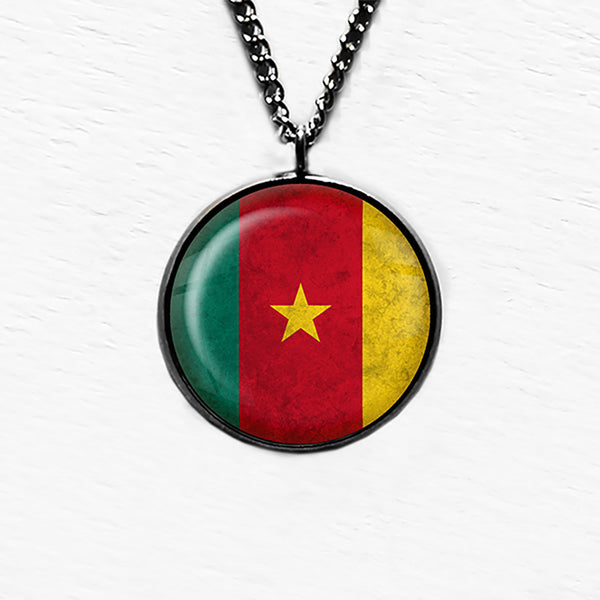 African Nation Cameroon Flag Pendant & Necklace
