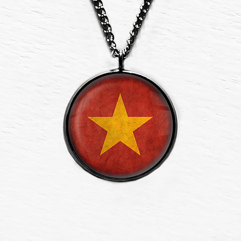 Vietnam Vietnamese Flag Pendant & Necklace