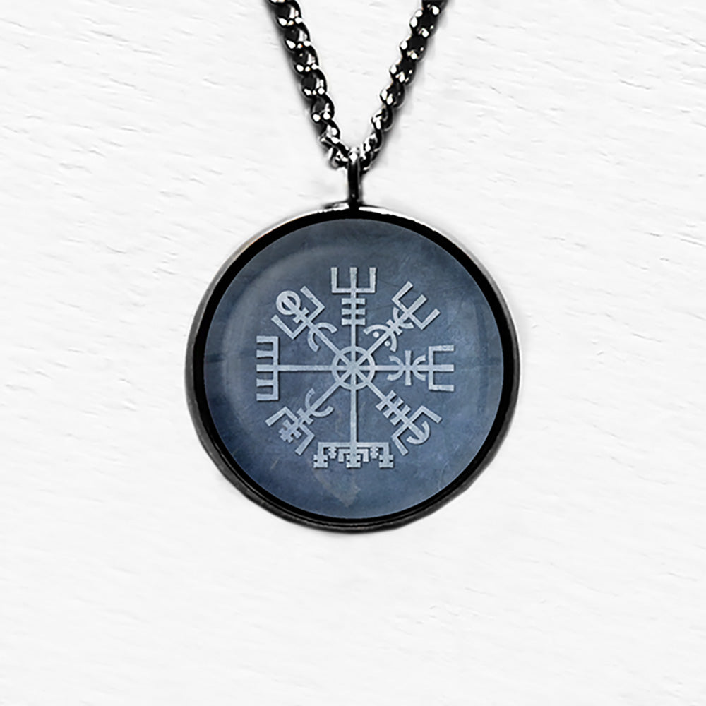 Viking Runes Vegvisir Viking Compass Pendant & Necklace