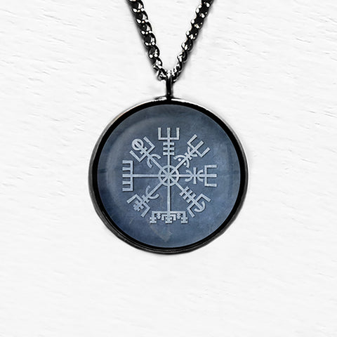 Viking Runes Vegvisir Viking Compass Pendant & Necklace