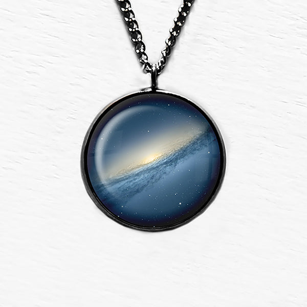 NASA Photograph Blue Galaxy Pendant & Necklace