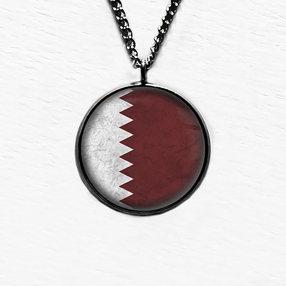 Qatar Qatari Flag Pendant & Necklace