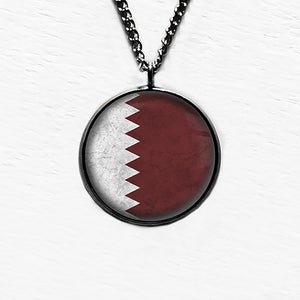 Qatar Qatari Flag Pendant & Necklace