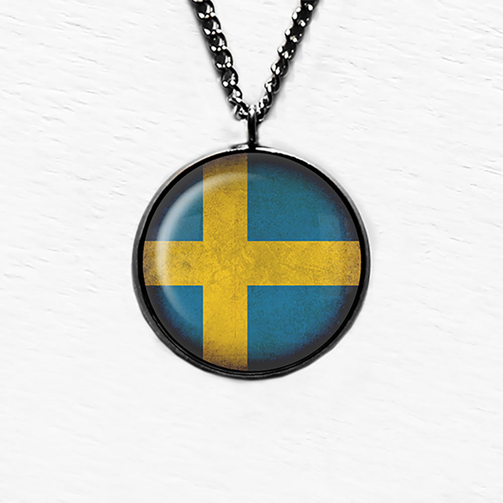 Sweden Swedish Flag Pendant & Necklace
