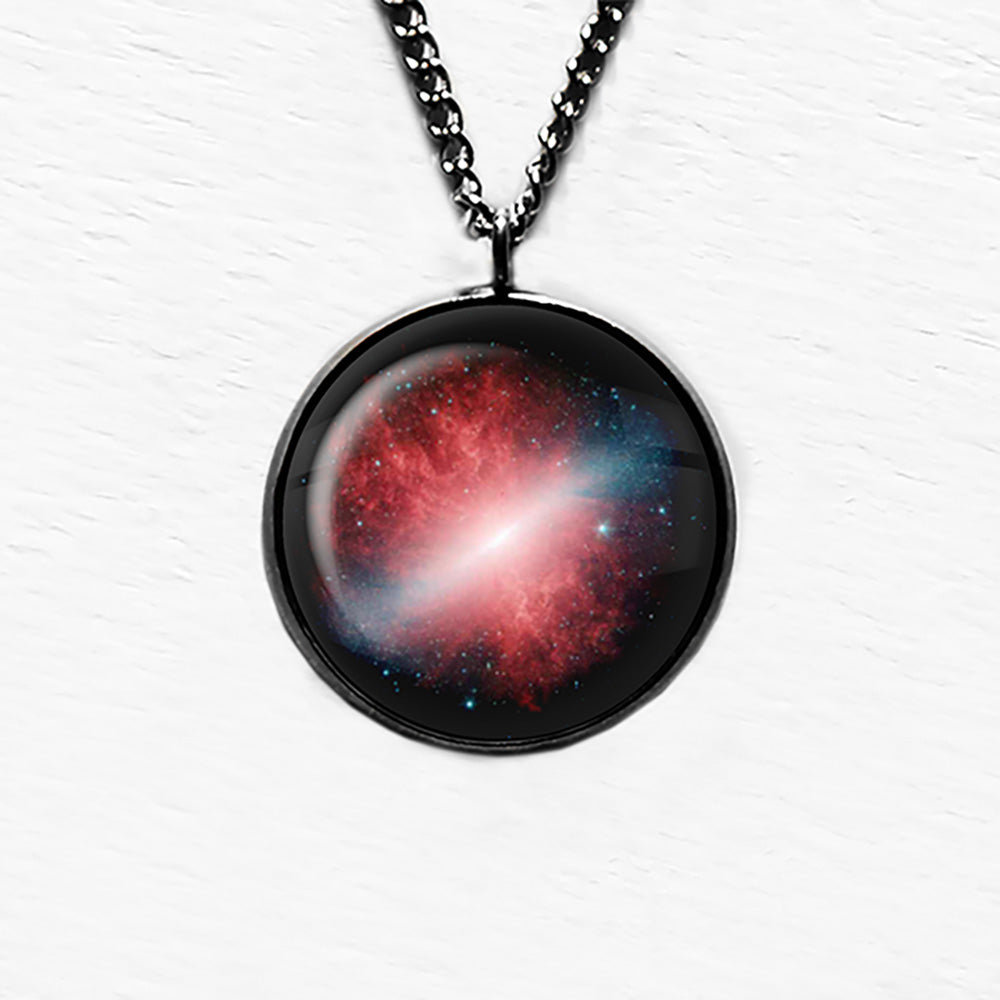 NASA Photograph Red Galaxy Pendant & Necklace