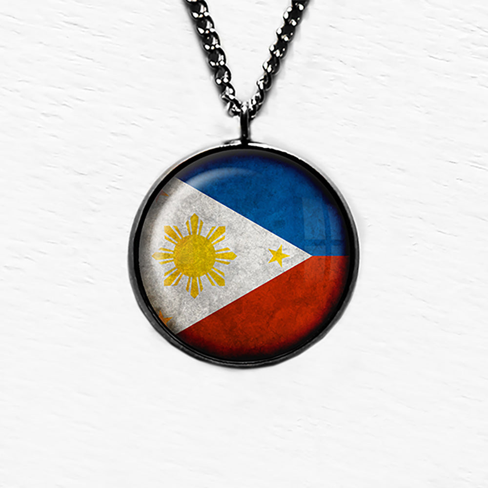 Philippines Filipino Flag Pendant & Necklace